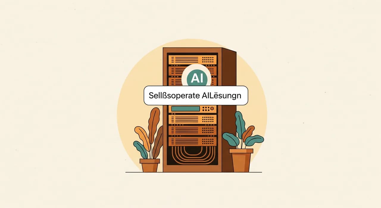 Serverschrank in einem Unternehmen als Sinnbild für eine selbst betriebene KI-Lösung