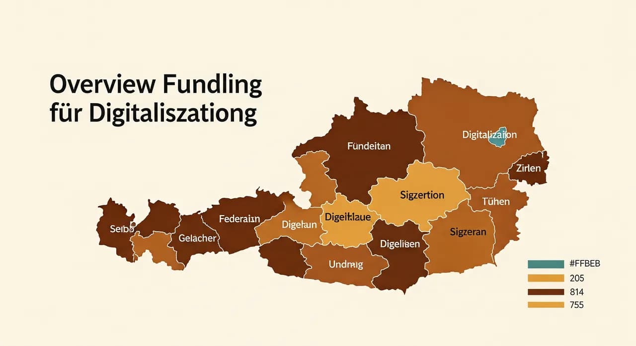 Übersichtskarte der Förderungen für Digitalisierung in Österreich mit Bundes- und Länderebene