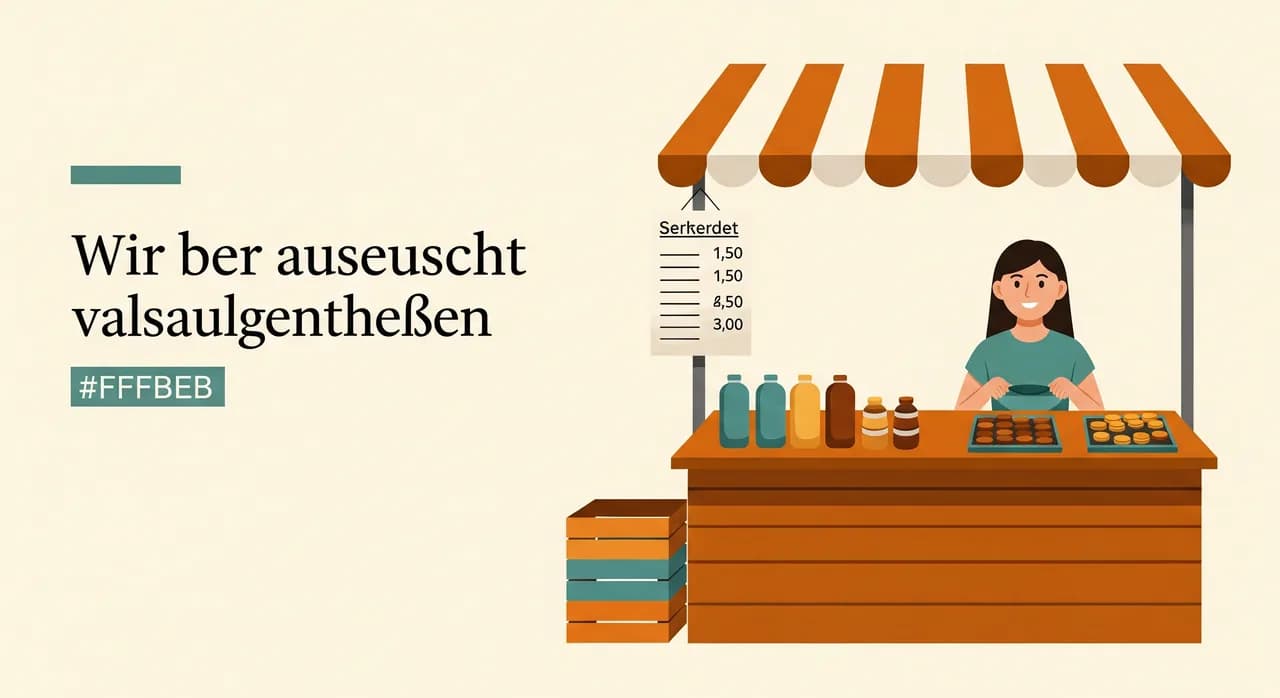 Kleiner Marktstand mit handschriftlicher Preisliste als Beispiel für einen Betrieb unter der Umsatzgrenze