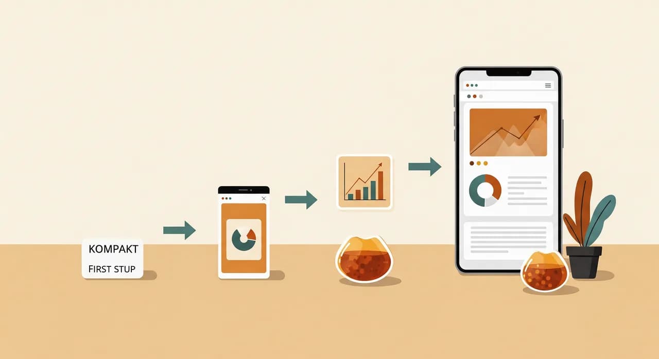 Schrittweiser Ausbau einer Web-App vom kompakten ersten Schritt bis zur vollständigen Lösung